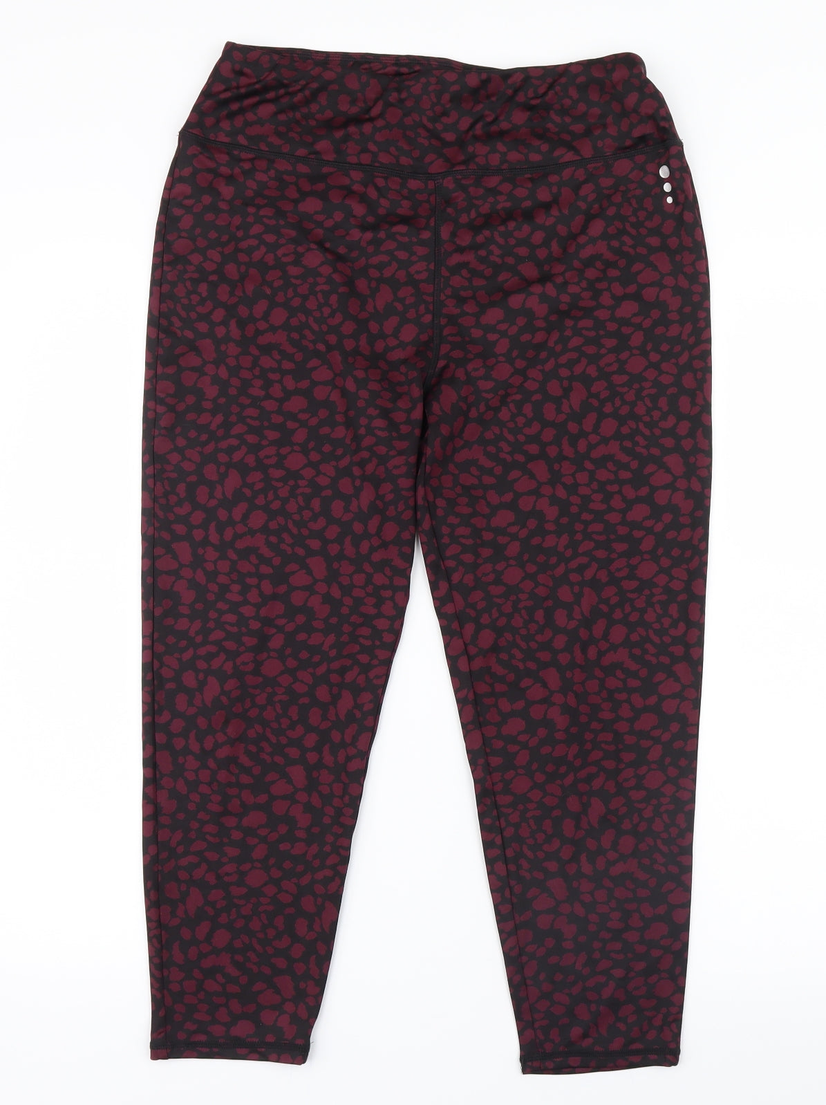 Tu  Womens Purple Geometric  Cropped Leggings Size 14 L22 in