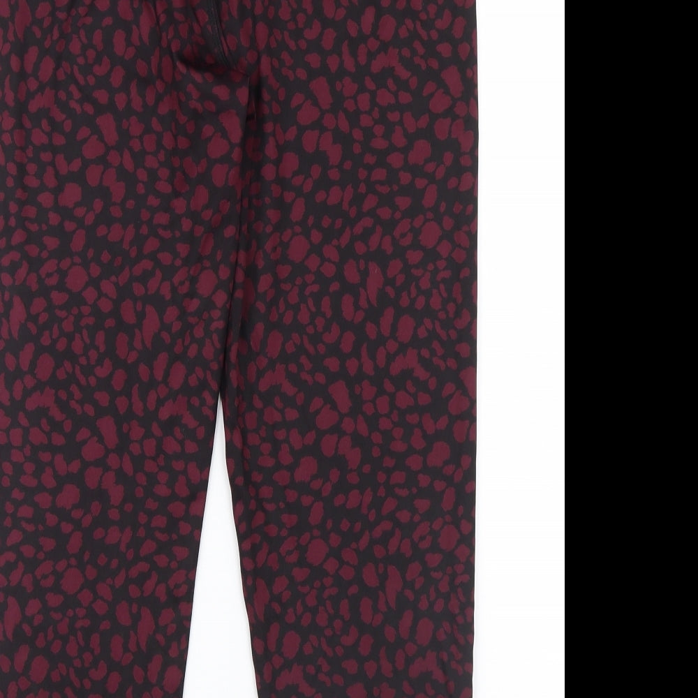 Tu  Womens Purple Geometric  Cropped Leggings Size 14 L22 in