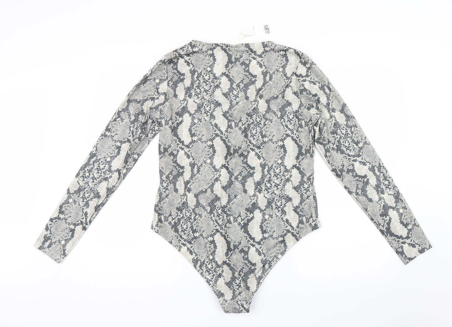 H&M Womens Grey Animal Print  Basic T-Shirt Size L  - Body Suit