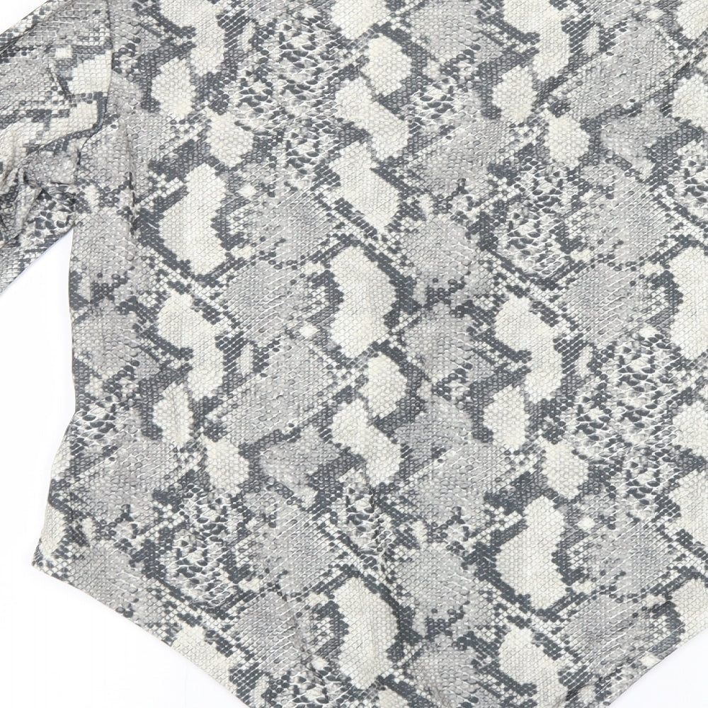 H&M Womens Grey Animal Print  Basic T-Shirt Size L  - Body Suit