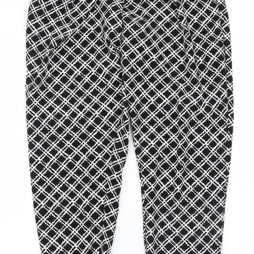 Topshop Womens Black Geometric  Trousers  Size 6 L27 in