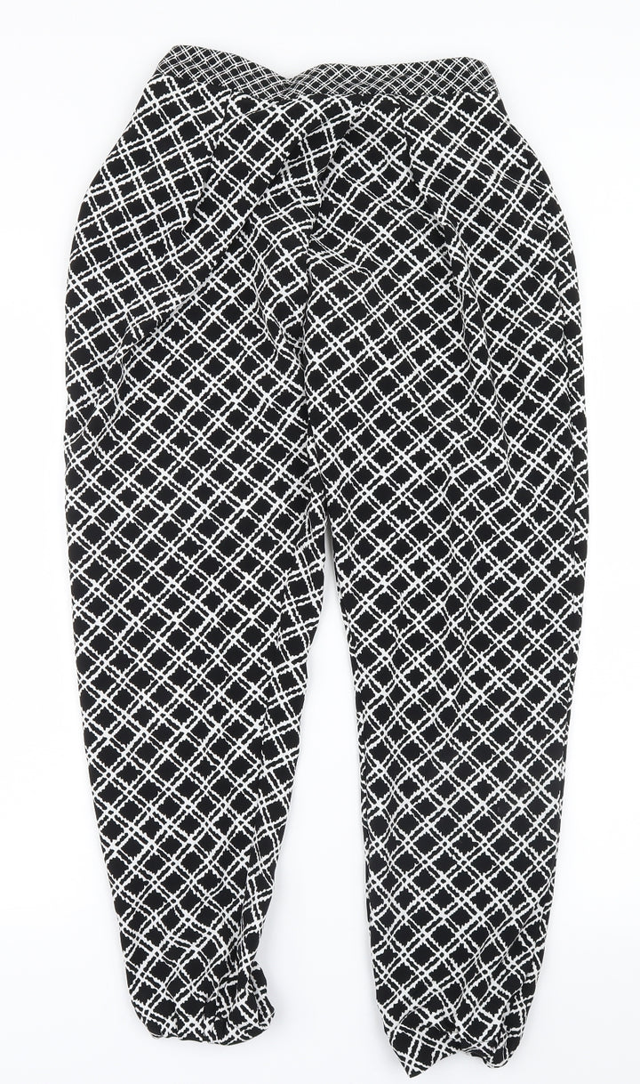 Topshop Womens Black Geometric  Trousers  Size 6 L27 in