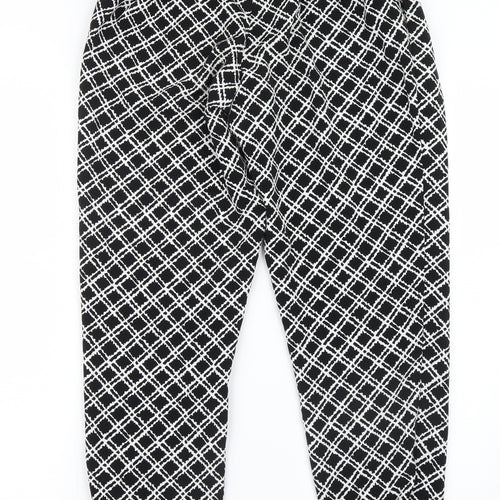Topshop Womens Black Geometric  Trousers  Size 6 L27 in