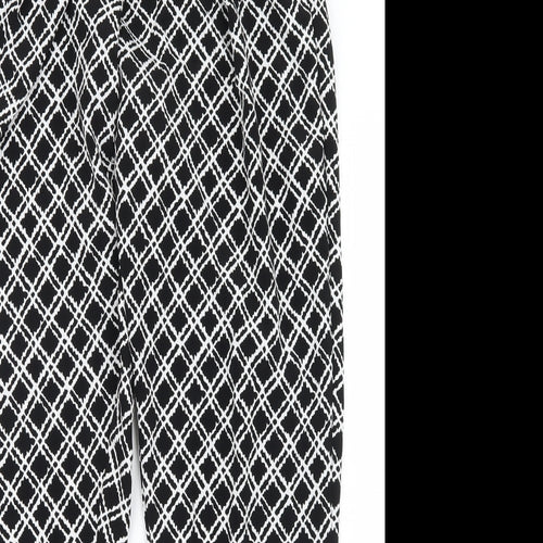 Topshop Womens Black Geometric  Trousers  Size 6 L27 in