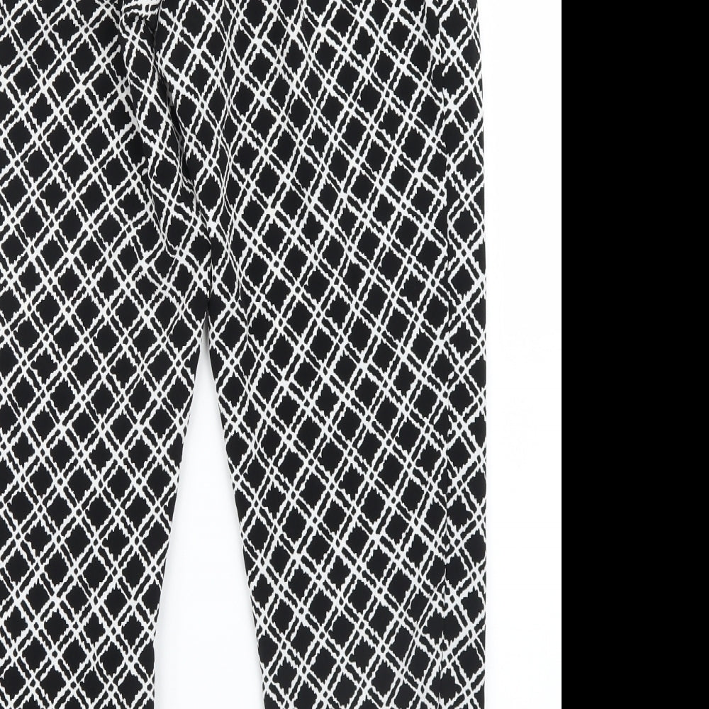 Topshop Womens Black Geometric  Trousers  Size 6 L27 in