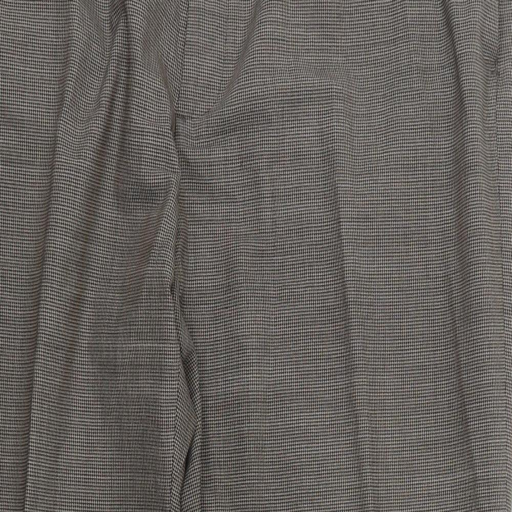 Marks and Spencer Mens Brown Geometric  Trousers  Size 42 in L32 in