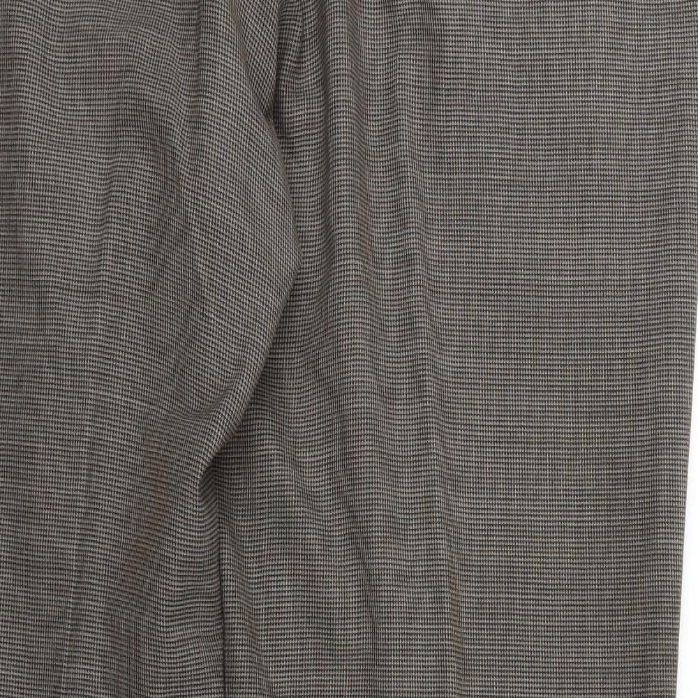 Marks and Spencer Mens Brown Geometric  Trousers  Size 42 in L32 in