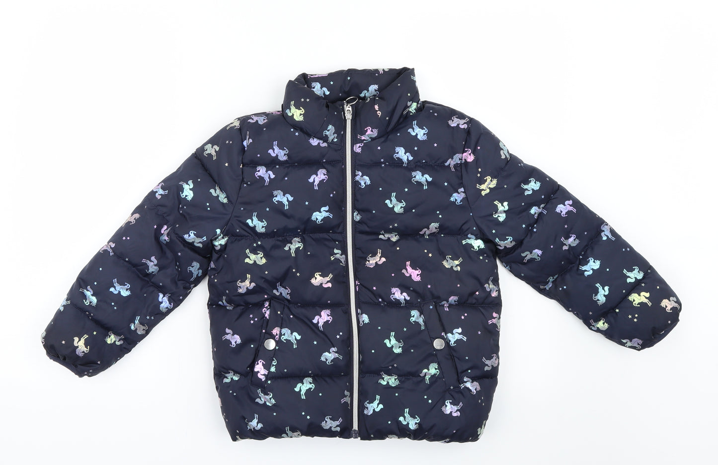 H&M Girls Black Geometric  Jacket  Size 6-7 Years  - Unicorn