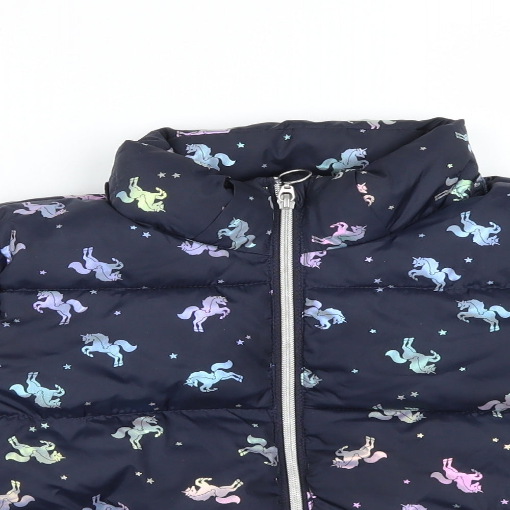 H&M Girls Black Geometric  Jacket  Size 6-7 Years  - Unicorn