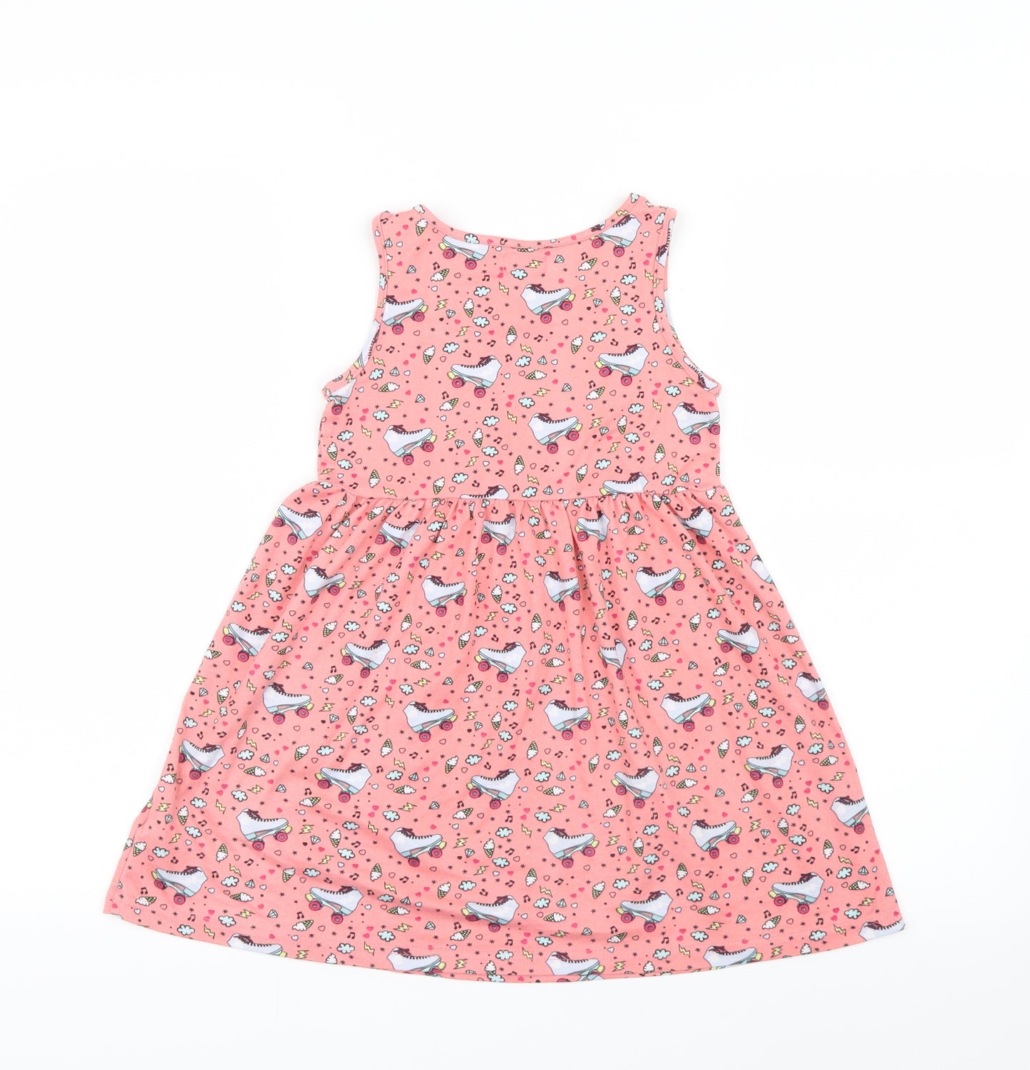 Picapino Girls Pink Geometric  Shirt Dress  Size 6 Years