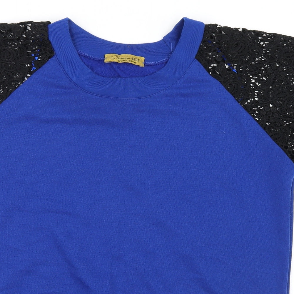 Glamour Babe Womens Blue   Basic T-Shirt Size 12