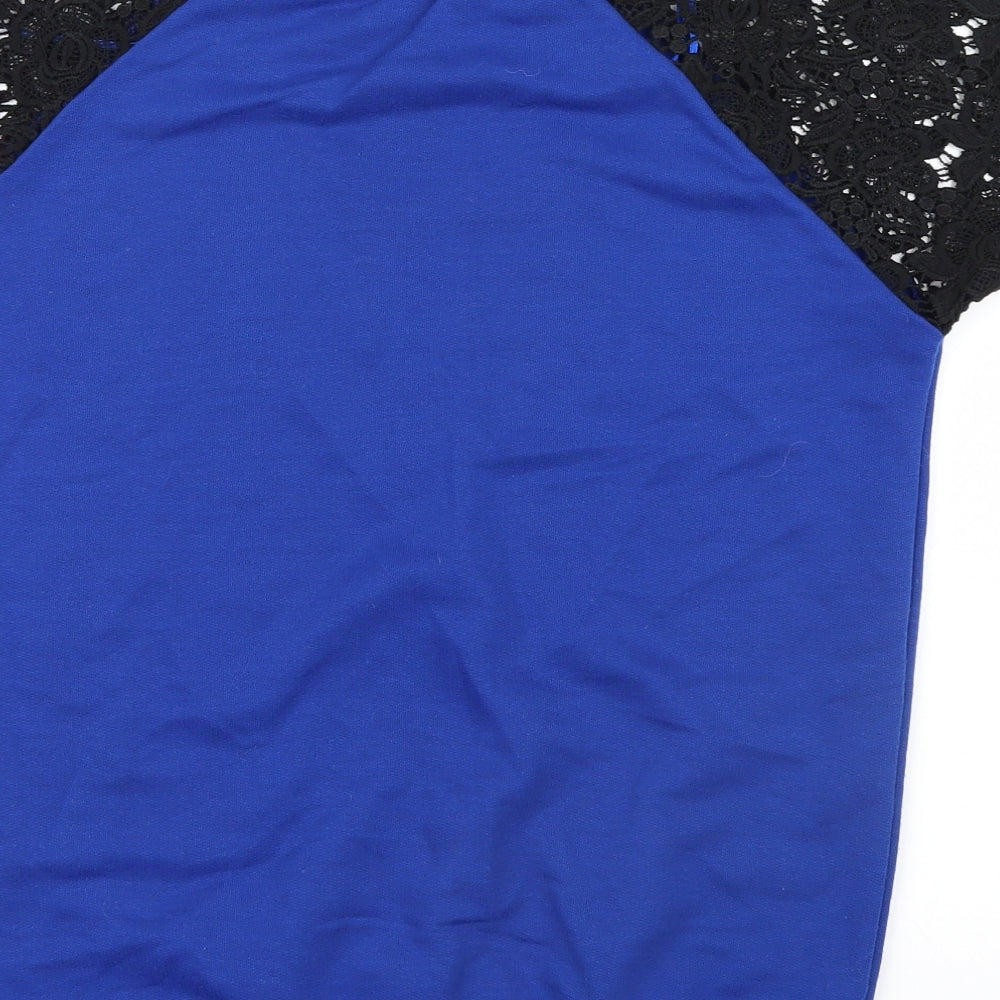 Glamour Babe Womens Blue   Basic T-Shirt Size 12