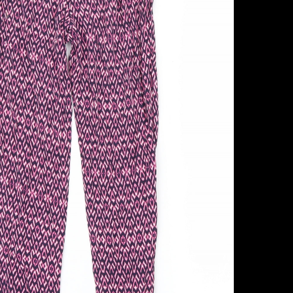 Primark Girls Pink Geometric  Capri Trousers Size 9-10 Years