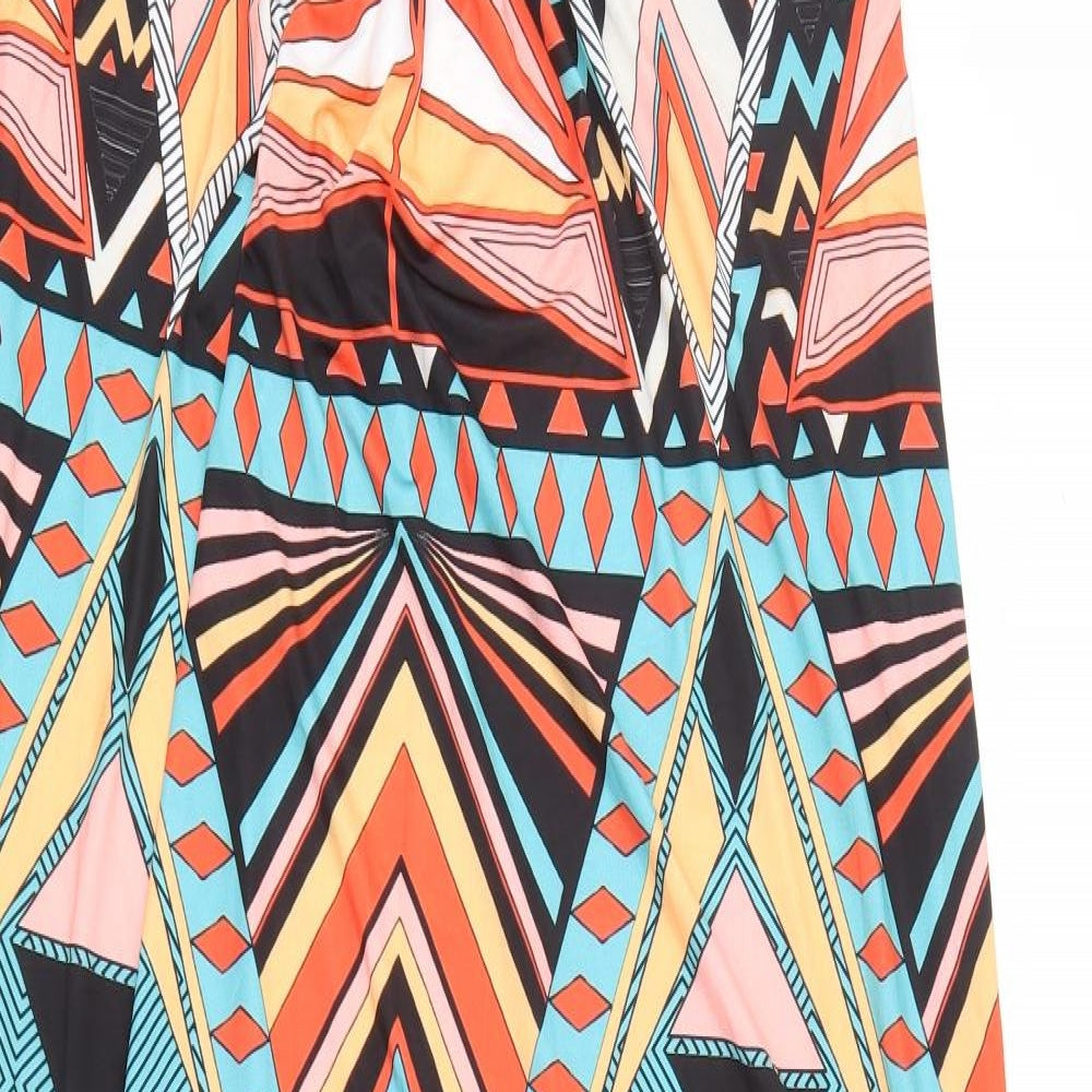 Boohoo Womens Red Geometric  Maxi  Size 16