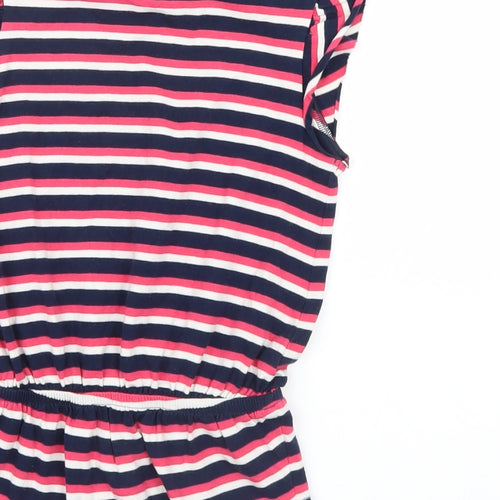 Marks and Spencer Girls Pink Striped  Basic T-Shirt Size 6-7 Years