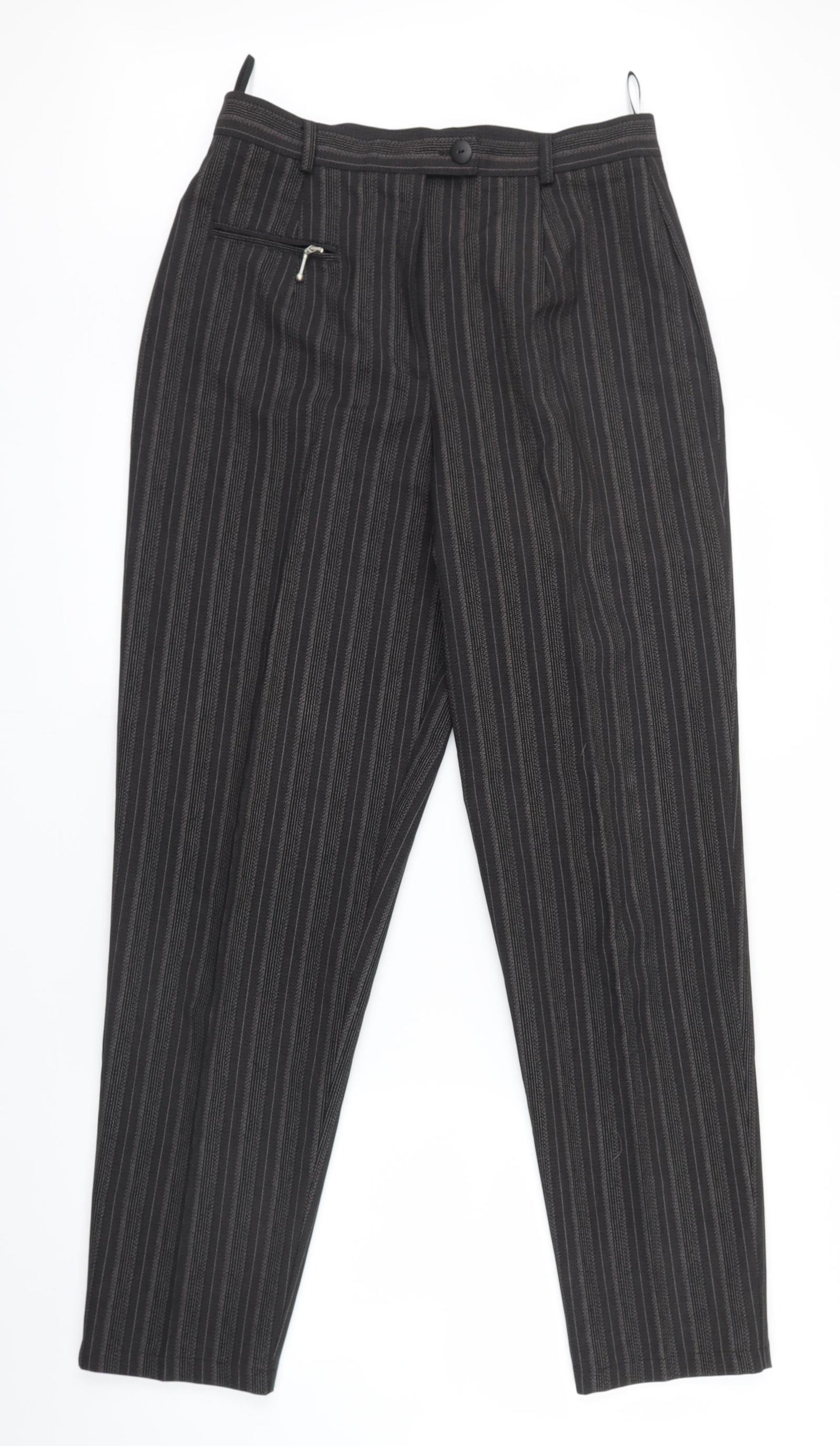 Best basics Womens Black Striped  Trousers  Size 14 L29 in