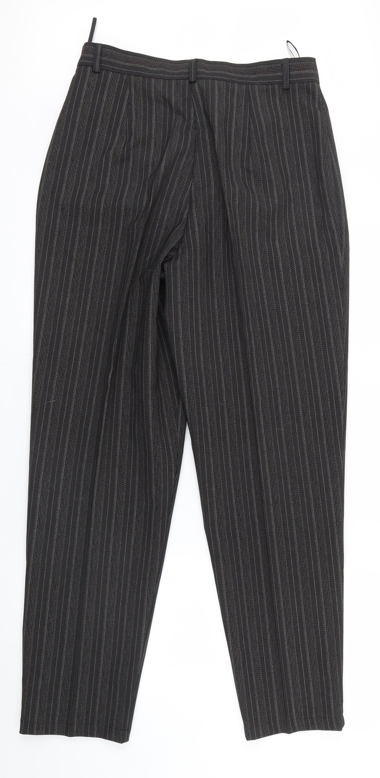 Best basics Womens Black Striped  Trousers  Size 14 L29 in