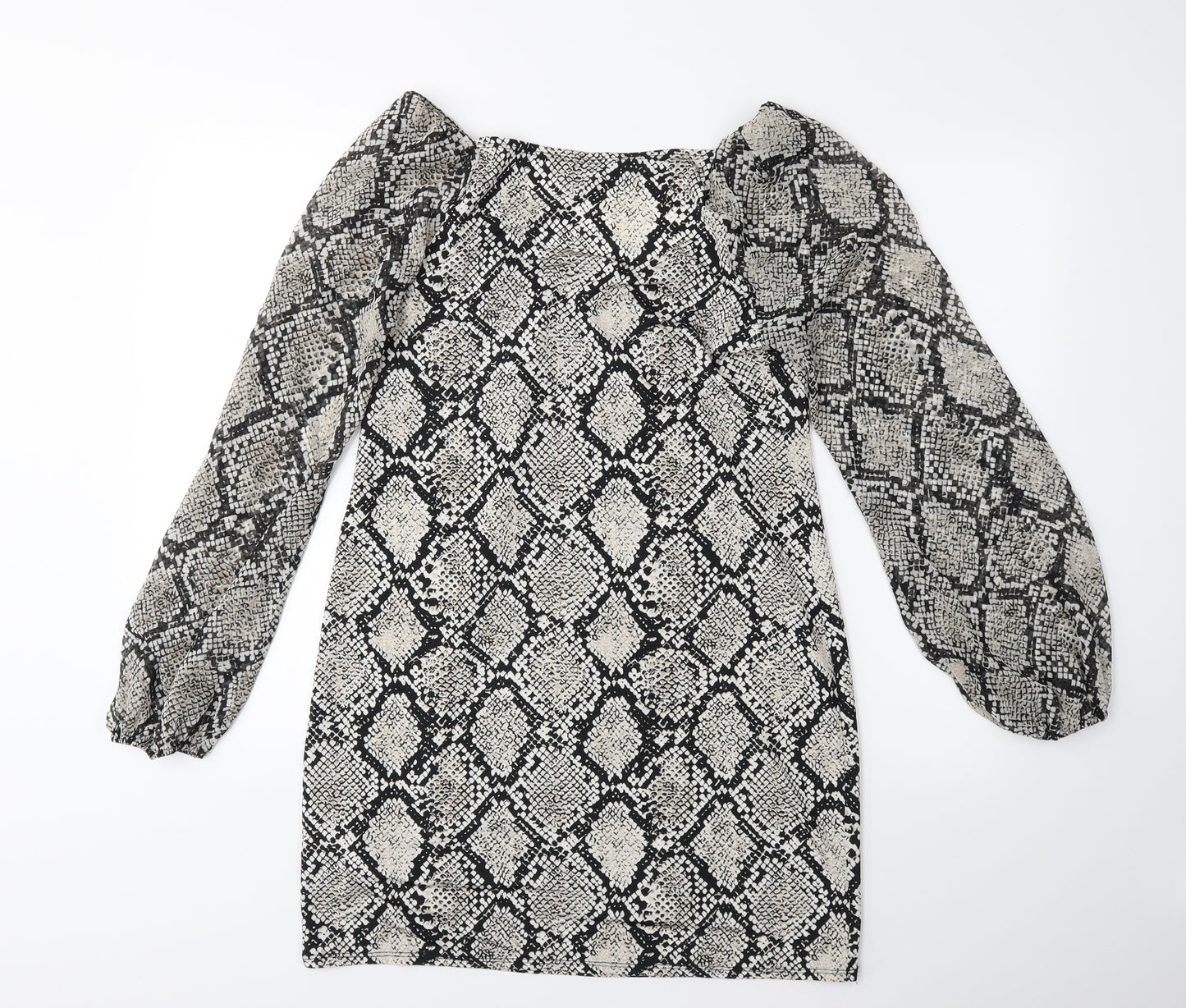 New Look Womens Grey Animal Print  Sheath  Size 12