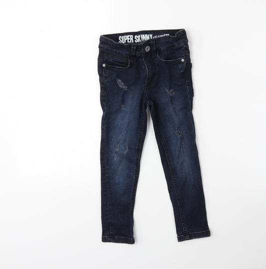 Preworn Boys Blue  Denim Skinny Jeans Size 5 Years