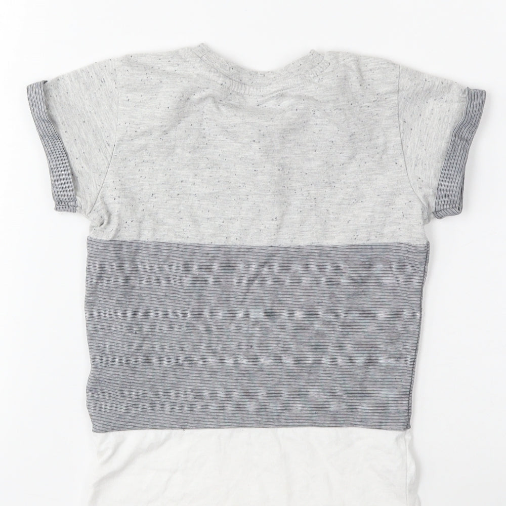 NEXT Boys Grey Striped  Basic T-Shirt Size 4 Years