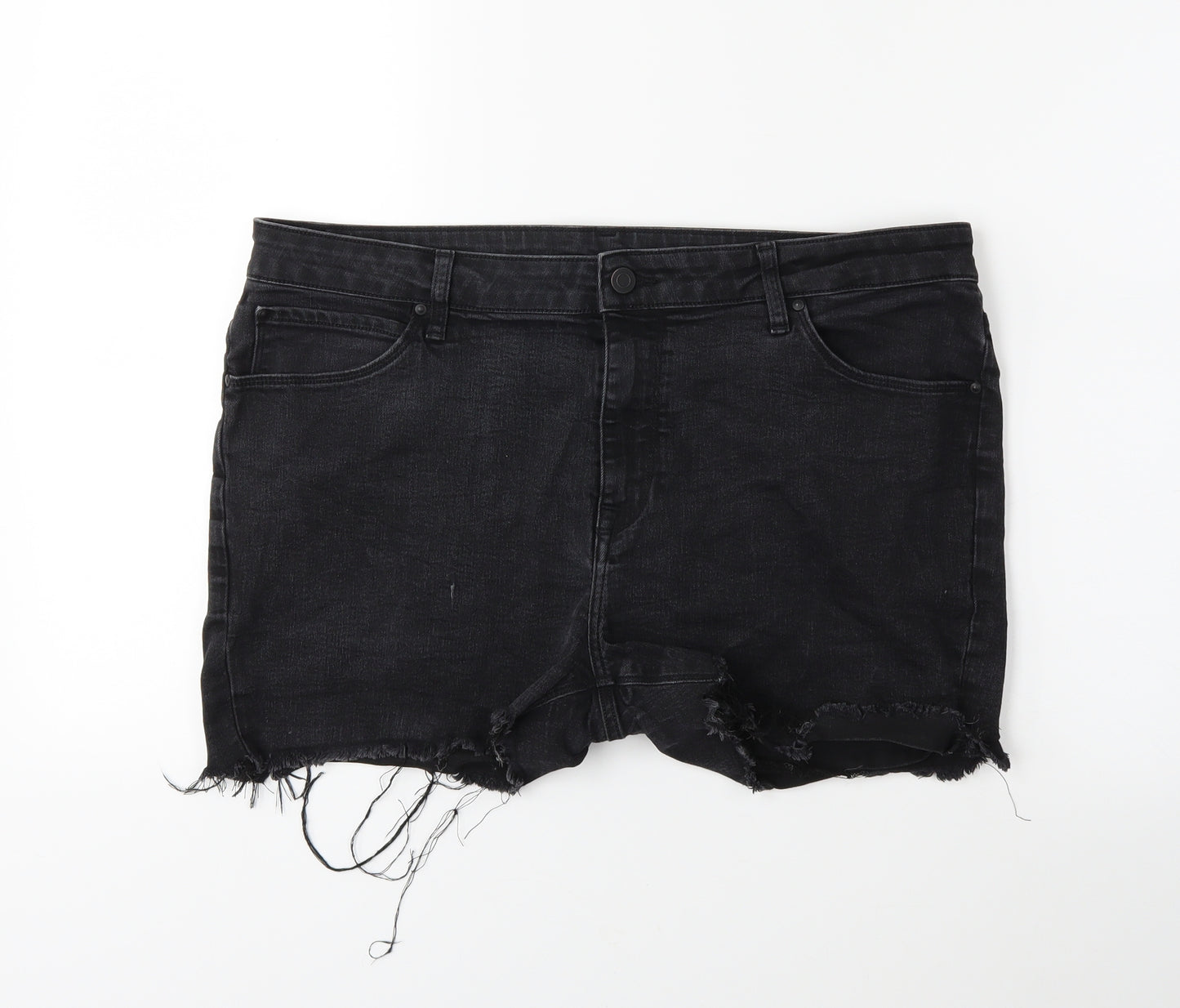 Preworn Womens Black  Denim Cut-Off Shorts Size 20 in