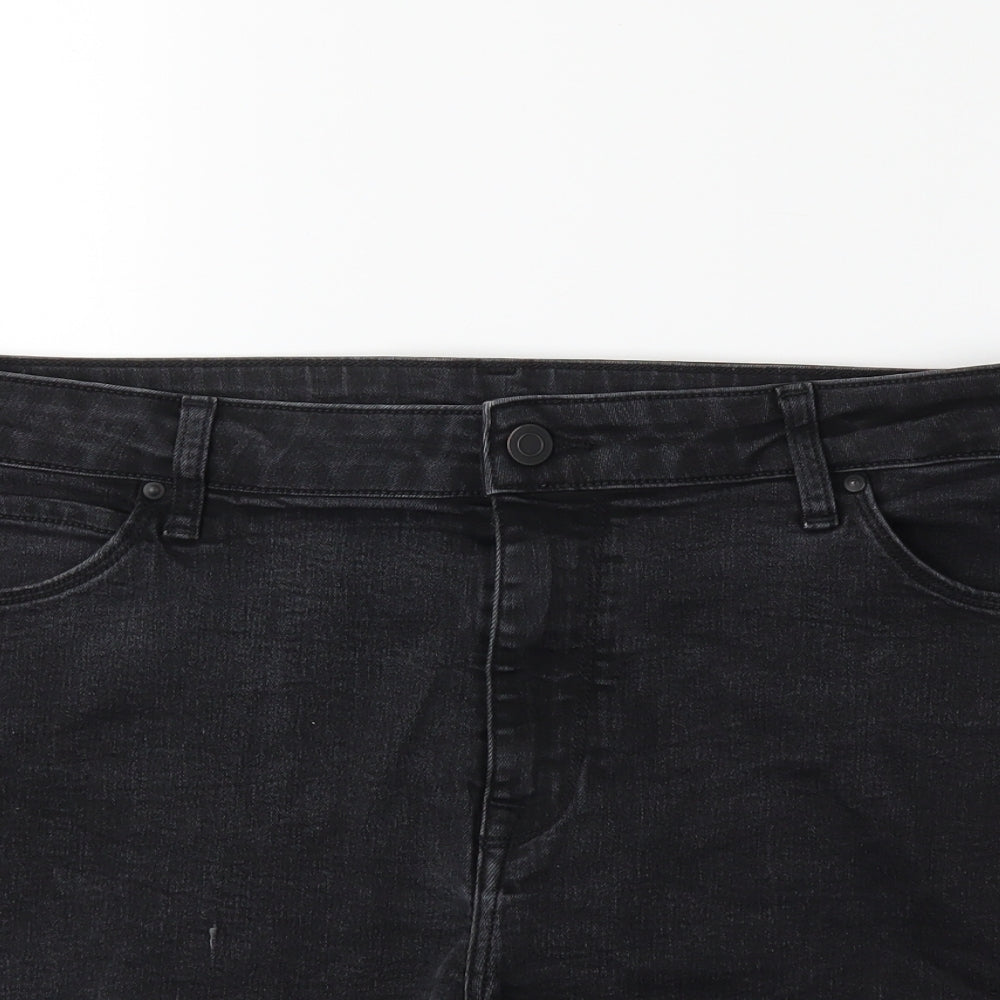 Preworn Womens Black  Denim Cut-Off Shorts Size 20 in