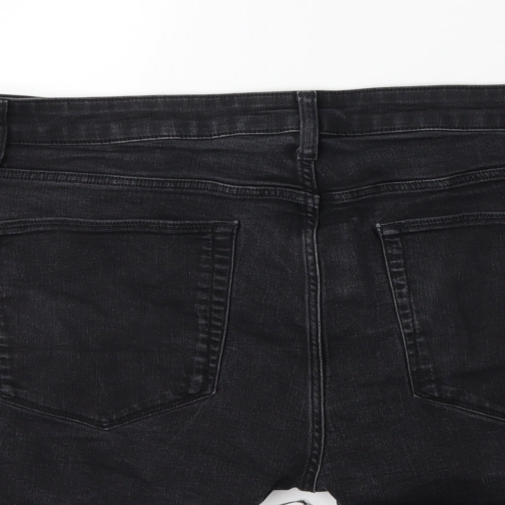 Preworn Womens Black  Denim Cut-Off Shorts Size 20 in