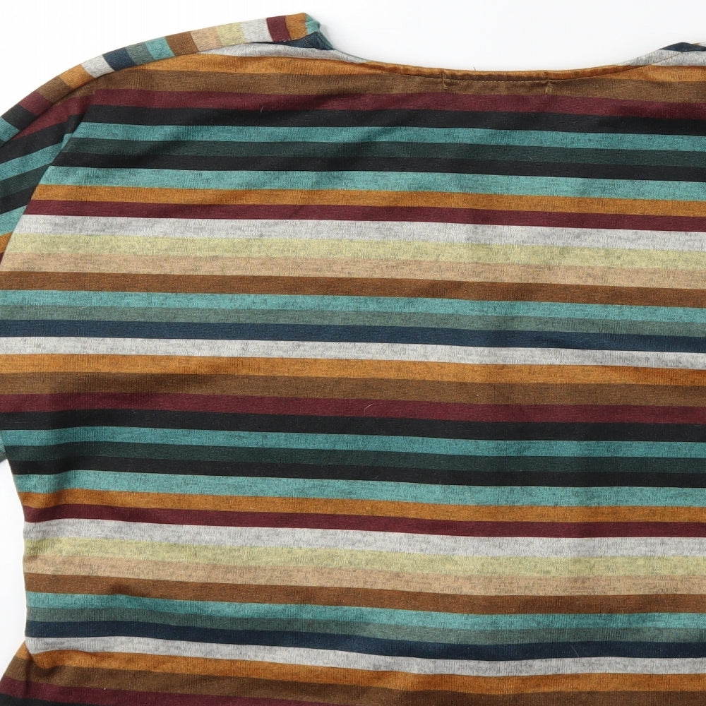 Primark Womens Green Striped  Pullover Jumper Size 14