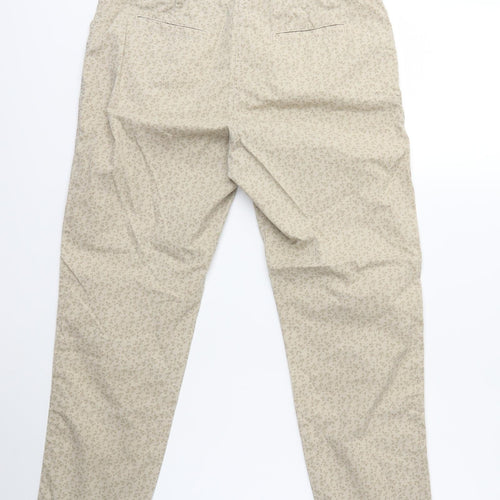 Marks and Spencer Womens Beige Floral  Trousers  Size 10 L25 in