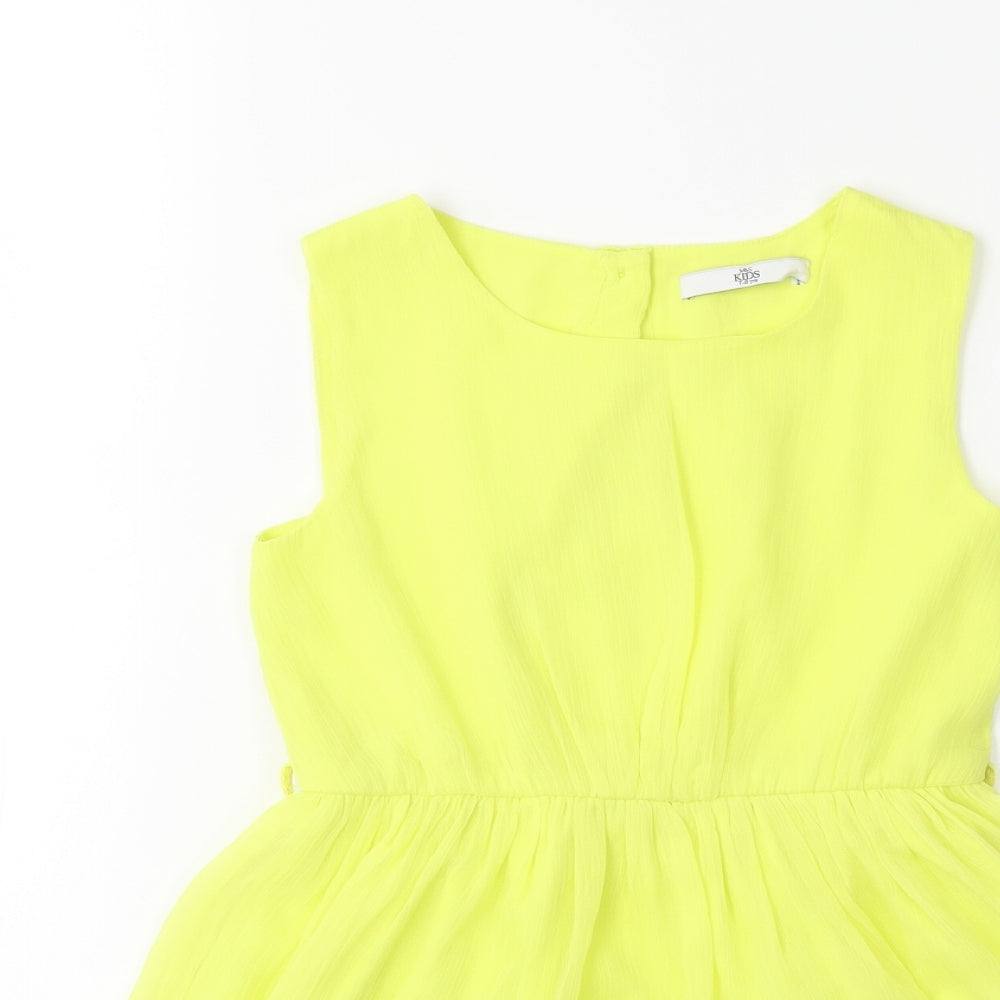 Marks and Spencer Girls Yellow   Fit & Flare  Size 7-8 Years