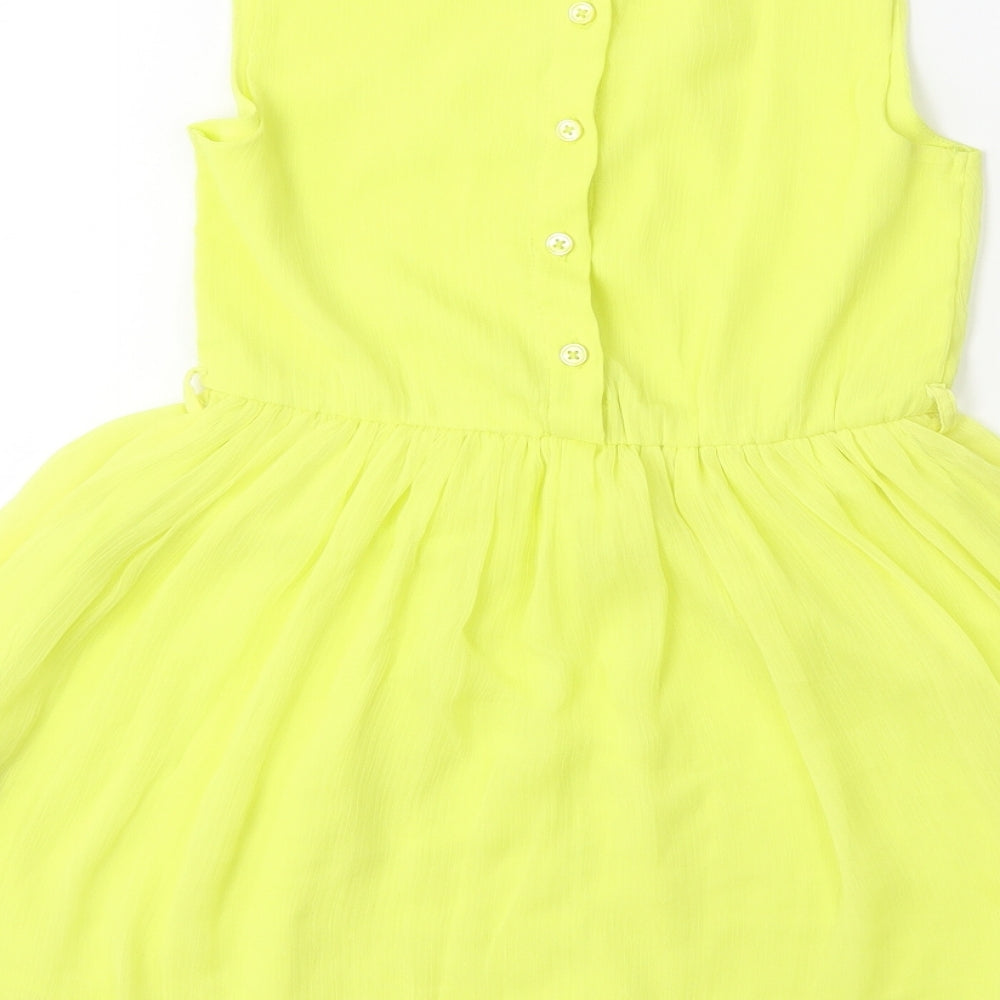 Marks and Spencer Girls Yellow   Fit & Flare  Size 7-8 Years