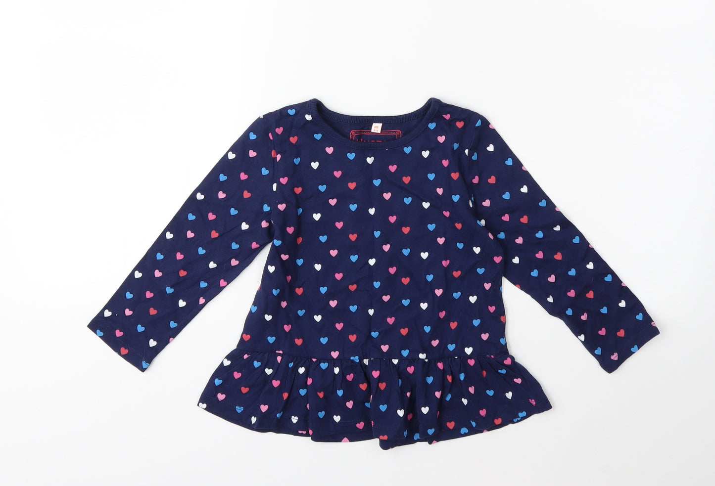 Bluezoo Girls Blue   Basic T-Shirt Size 3-4 Years