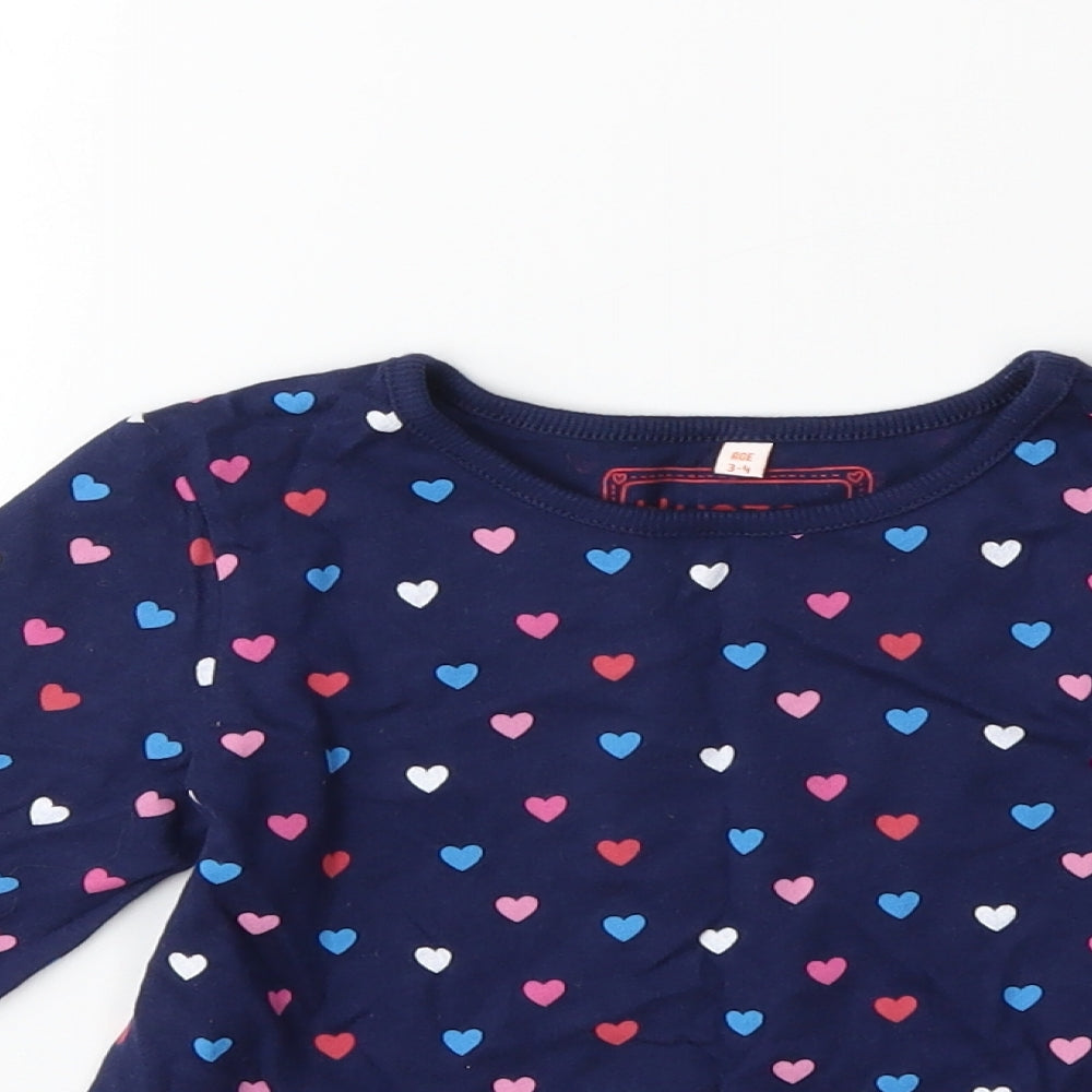 Bluezoo Girls Blue   Basic T-Shirt Size 3-4 Years