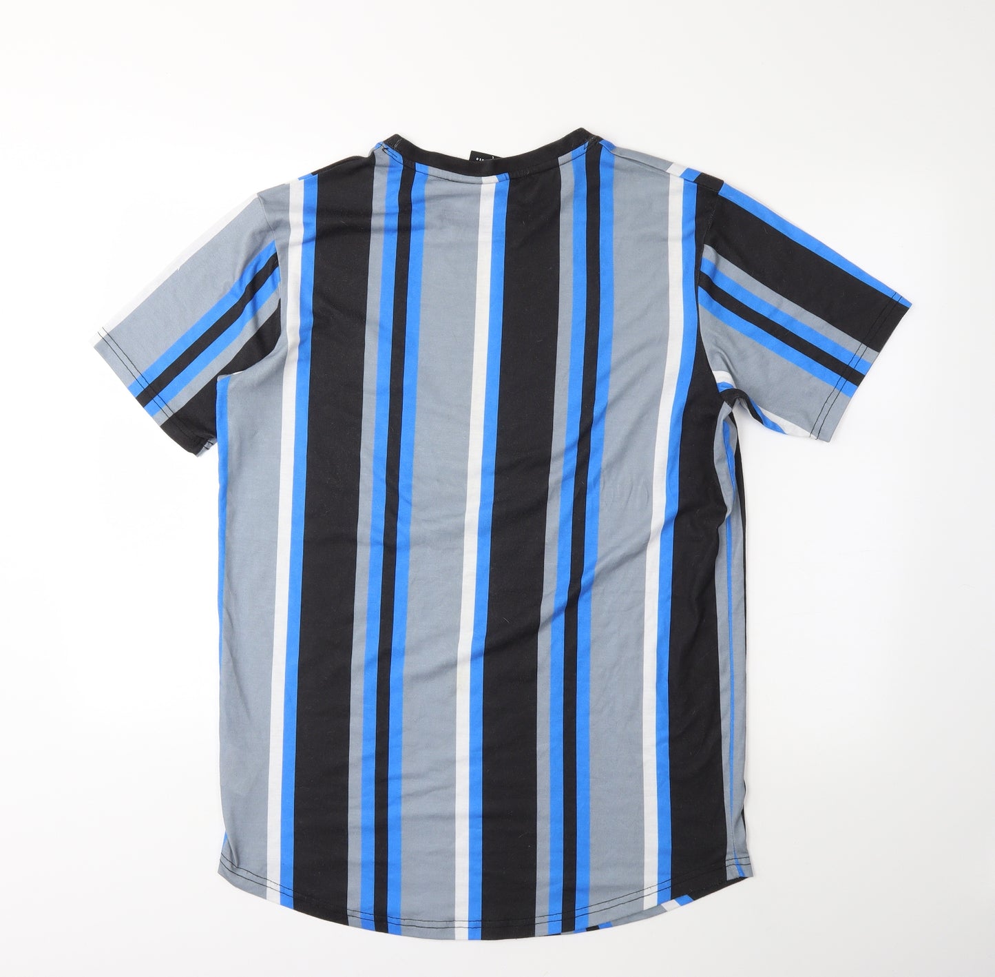 Bee Inspired Mens Blue Striped   T-Shirt Size L