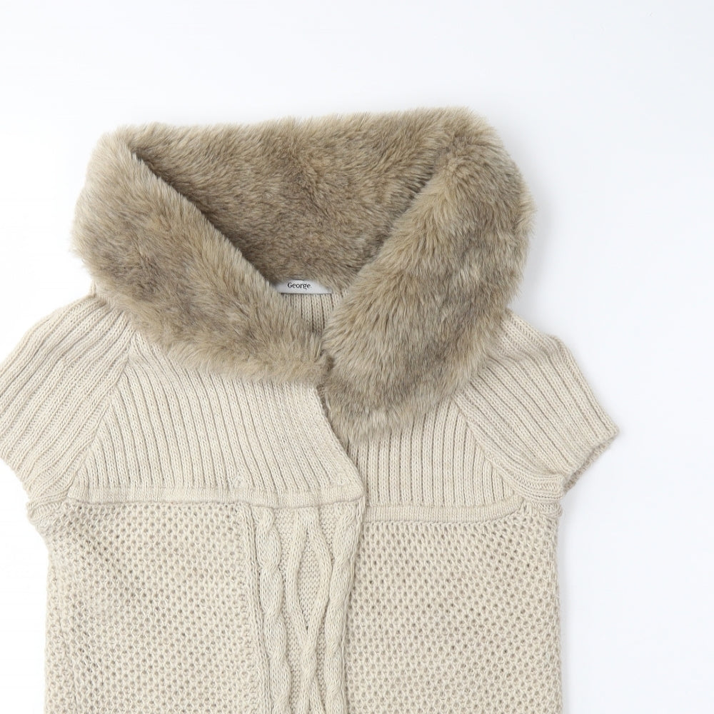 George Womens Beige  Knit Cardigan Jumper Size 14
