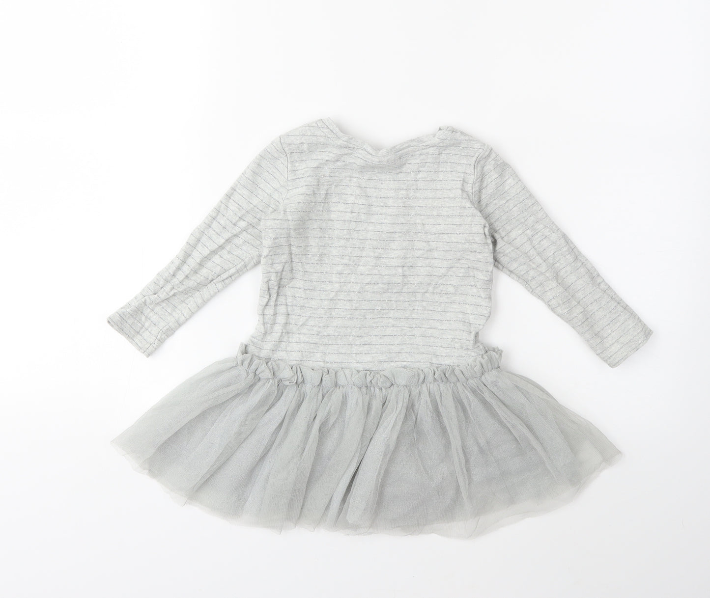 NEXT Baby Grey Striped  Tutu Dress  Size 12-18 Months