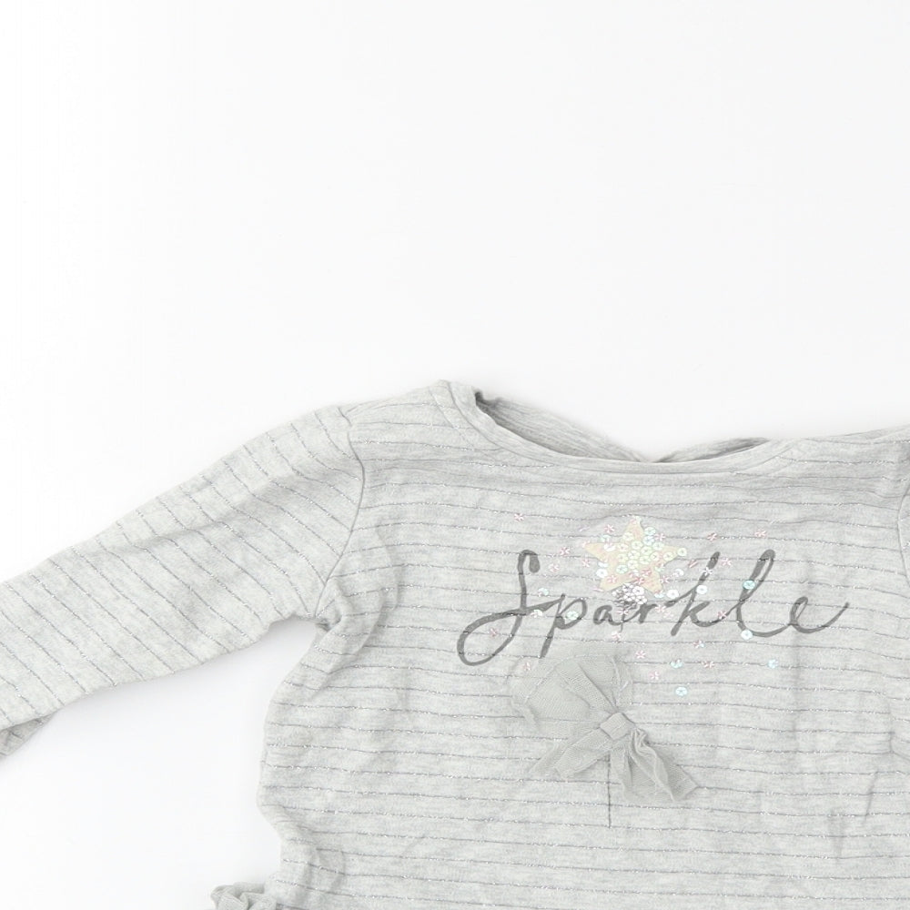 NEXT Baby Grey Striped  Tutu Dress  Size 12-18 Months