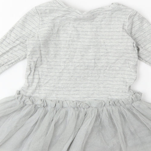 NEXT Baby Grey Striped  Tutu Dress  Size 12-18 Months