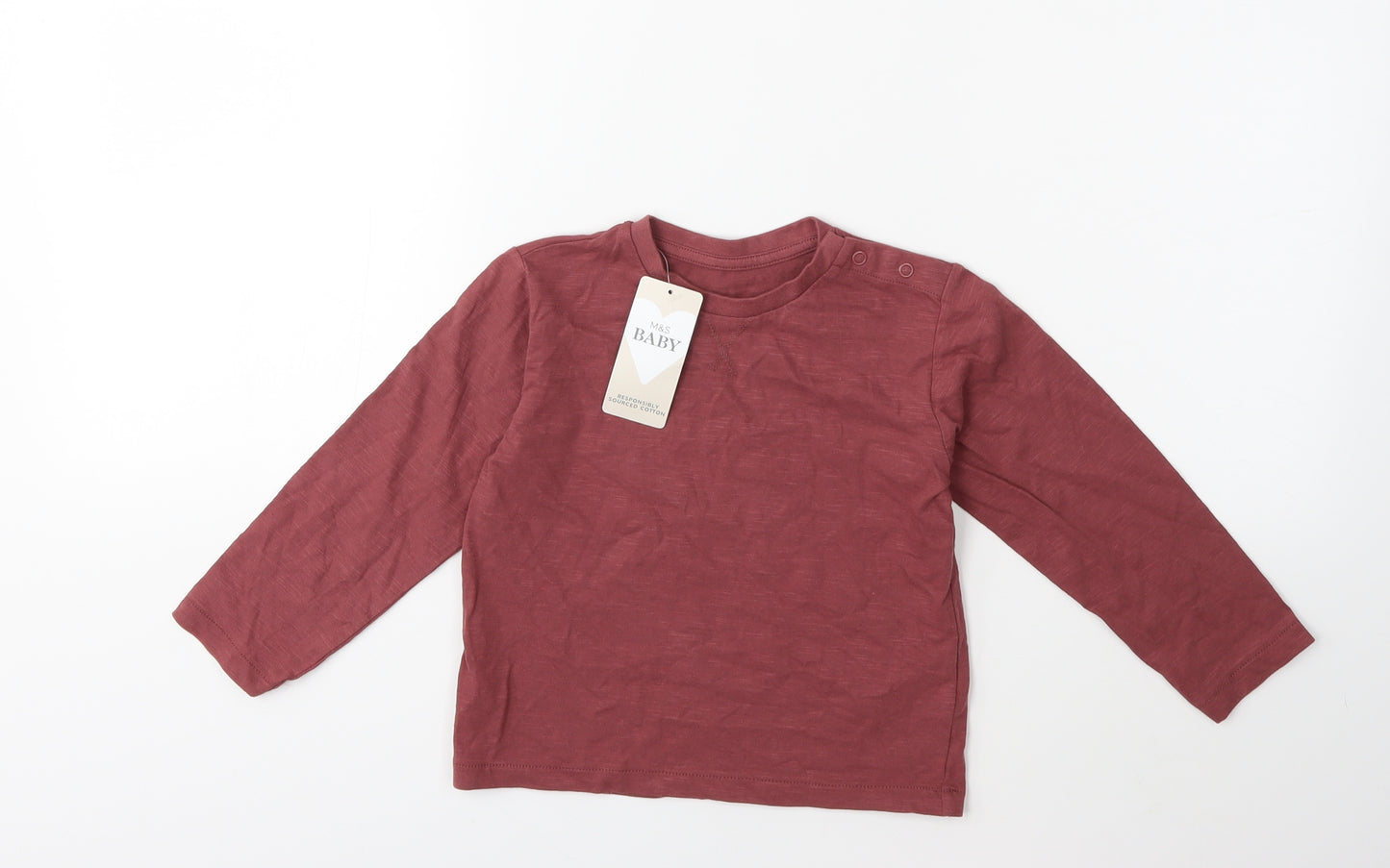 Marks and Spencer Girls Red   Basic T-Shirt Size 2-3 Years