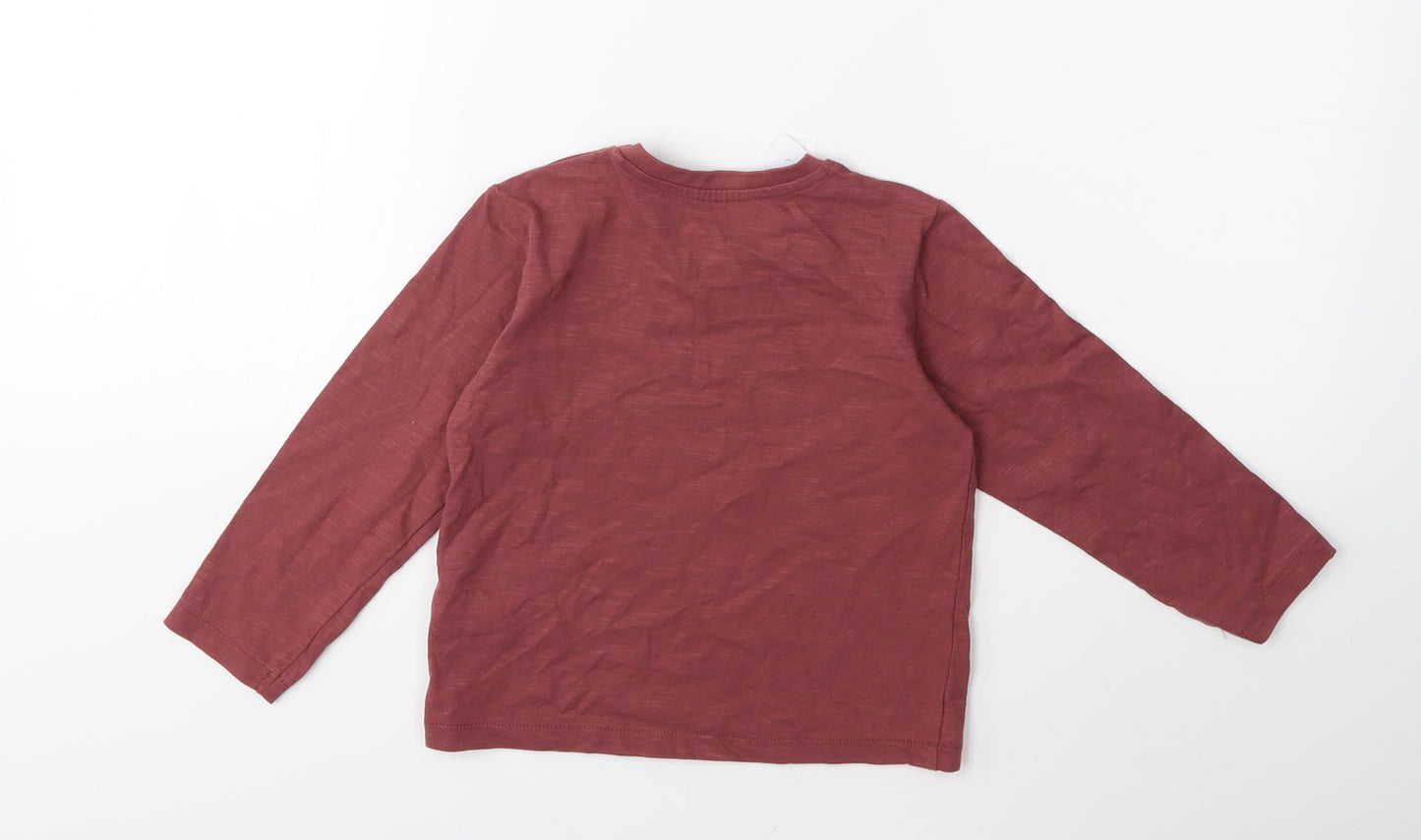 Marks and Spencer Girls Red   Basic T-Shirt Size 2-3 Years