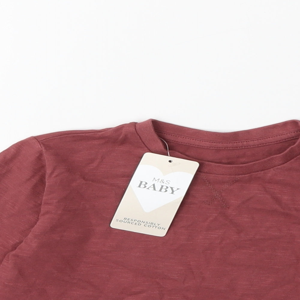 Marks and Spencer Girls Red   Basic T-Shirt Size 2-3 Years