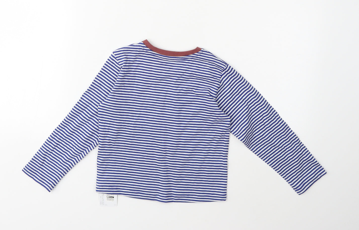 Marks and Spencer Boys Blue Striped  Basic T-Shirt Size 2-3 Years