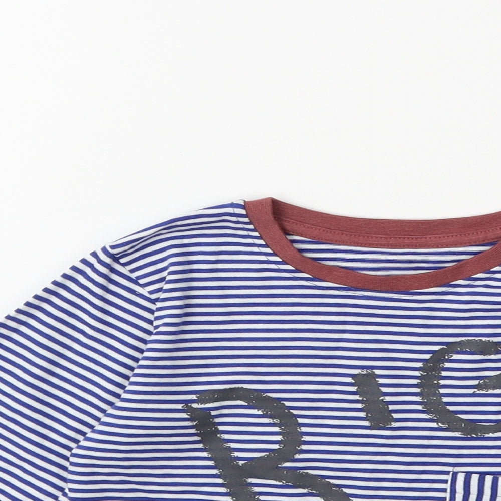 Marks and Spencer Boys Blue Striped  Basic T-Shirt Size 2-3 Years
