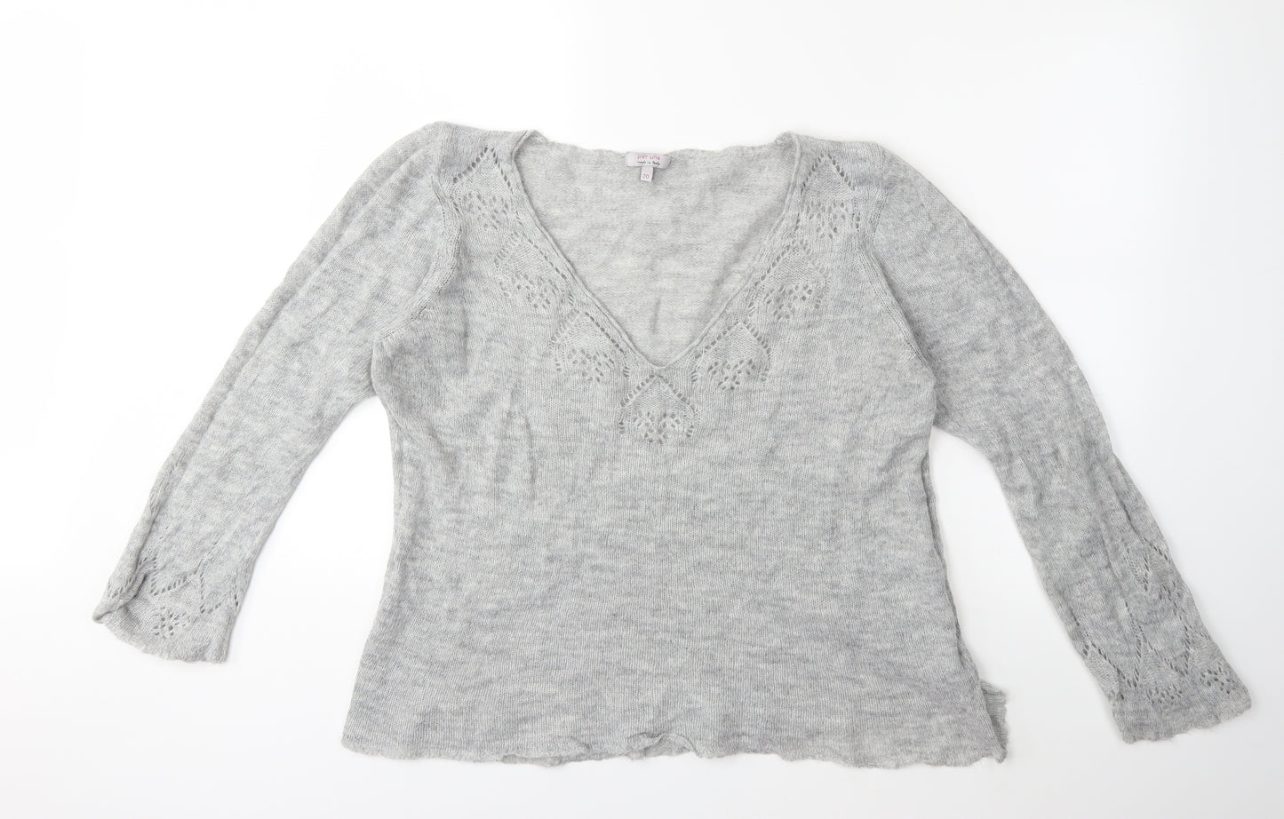 Per Una Womens Grey  Knit Pullover Jumper Size 20