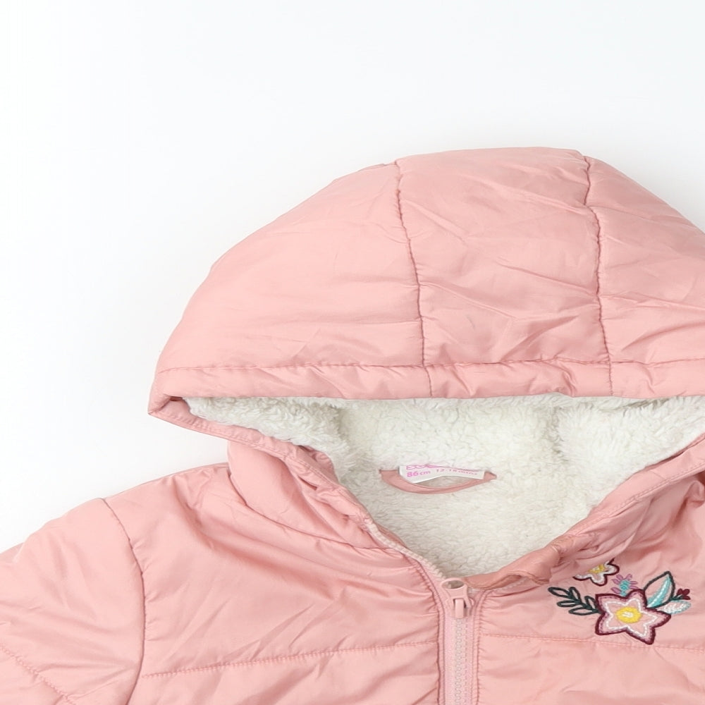 so cute Baby Pink   Puffer Jacket Coat Size 12-18 Months