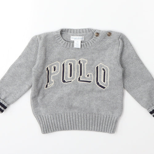 Ralph Lauren Baby Grey  Knit Pullover Jumper Size 18-24 Months