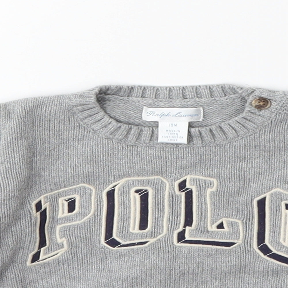 Ralph Lauren Baby Grey  Knit Pullover Jumper Size 18-24 Months
