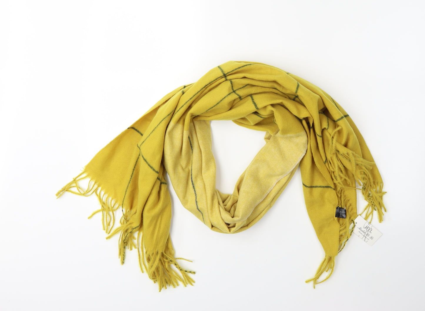 MODA LILI Womens Yellow Check   Scarf