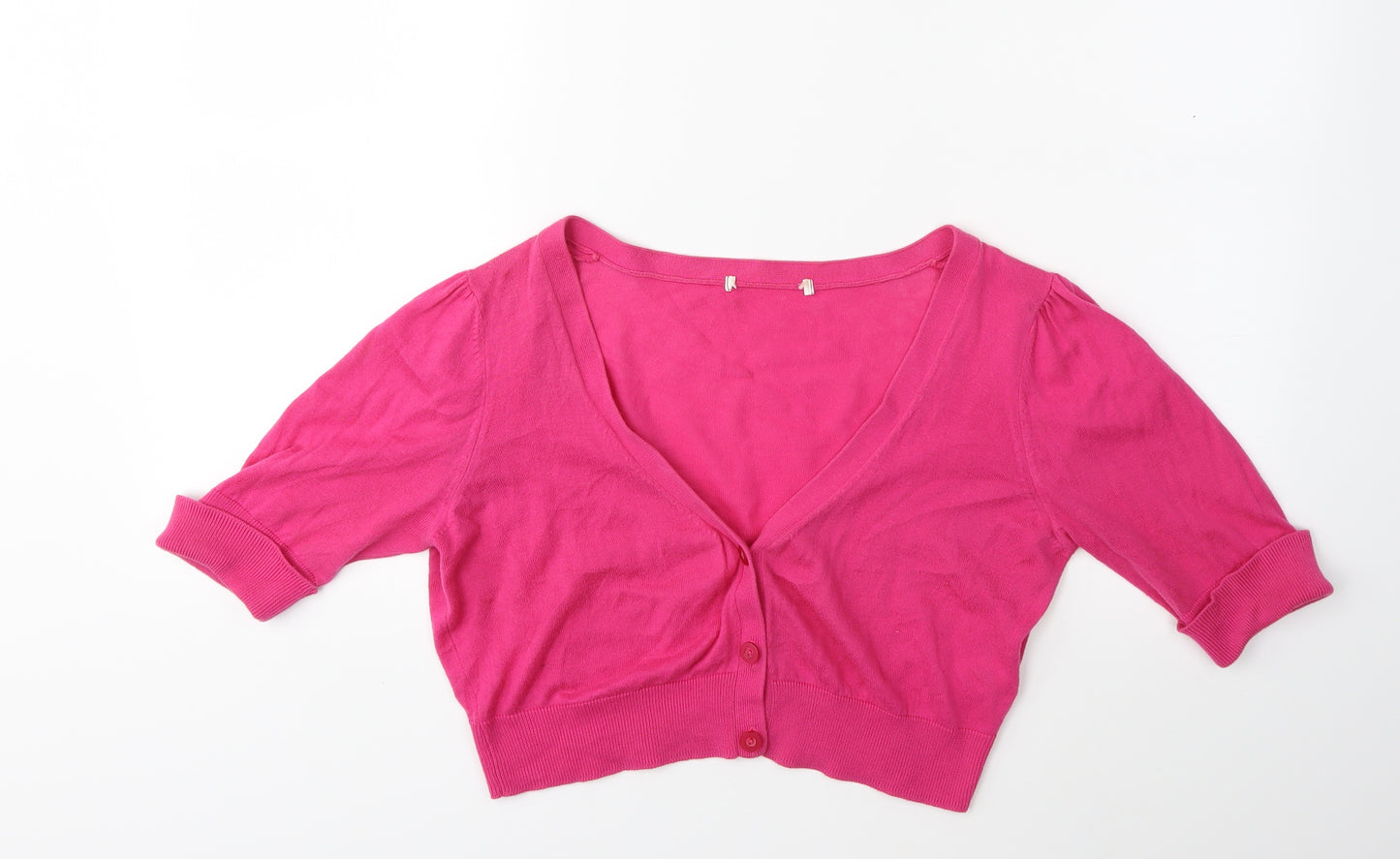 Marks and Spencer Womens Pink  Knit Cardigan Jumper Size 14