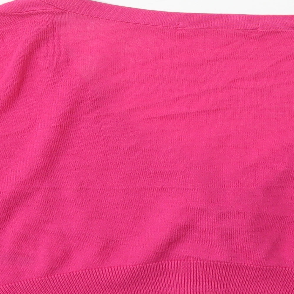 Marks and Spencer Womens Pink  Knit Cardigan Jumper Size 14